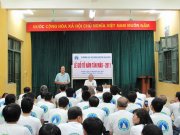 Bác Nguyễn Thế Trường phát biểu với các anh chị em trong võ đường trong Lễ giỗ Tổ năm Tân Mão - 2011